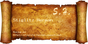 Stiglitz Herman névjegykártya